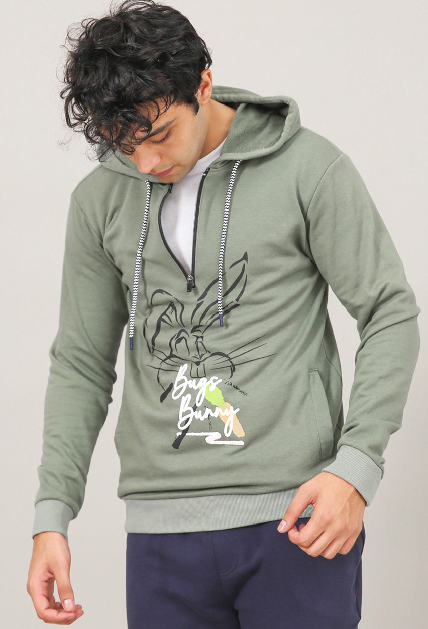 Graphic Half Zipper Hoodie