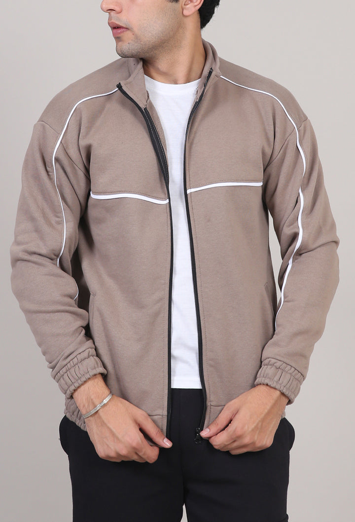 Piping Mock Neck Zipper