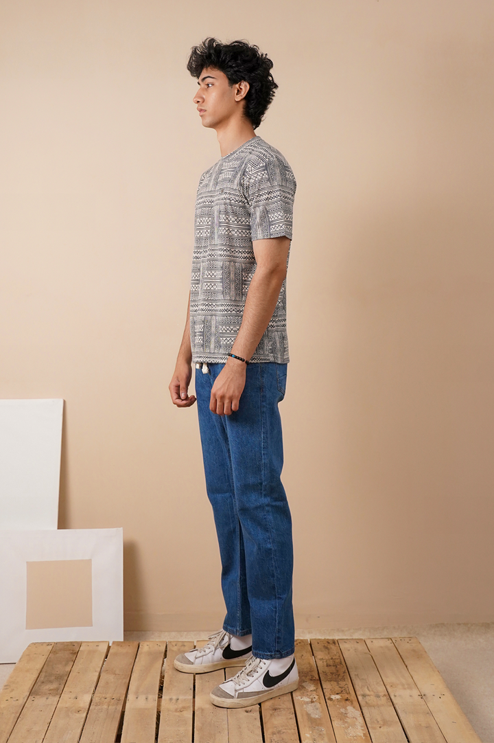 Geometric Print Relax Fit T-Shirt