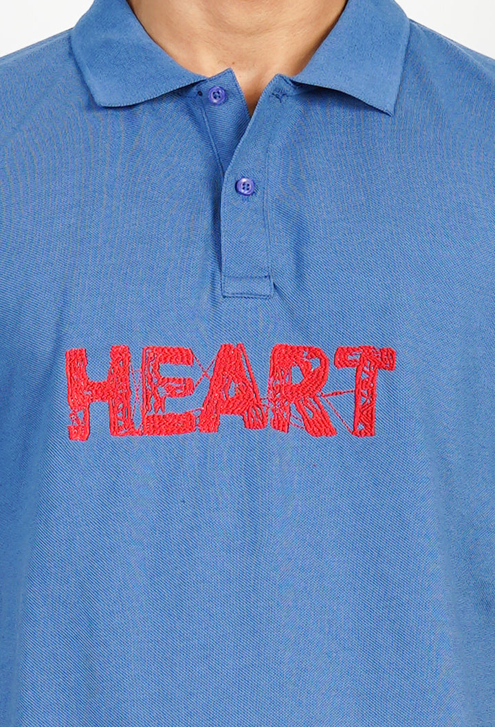 Embroidered ‘HEART’ Polo Pique Shirt