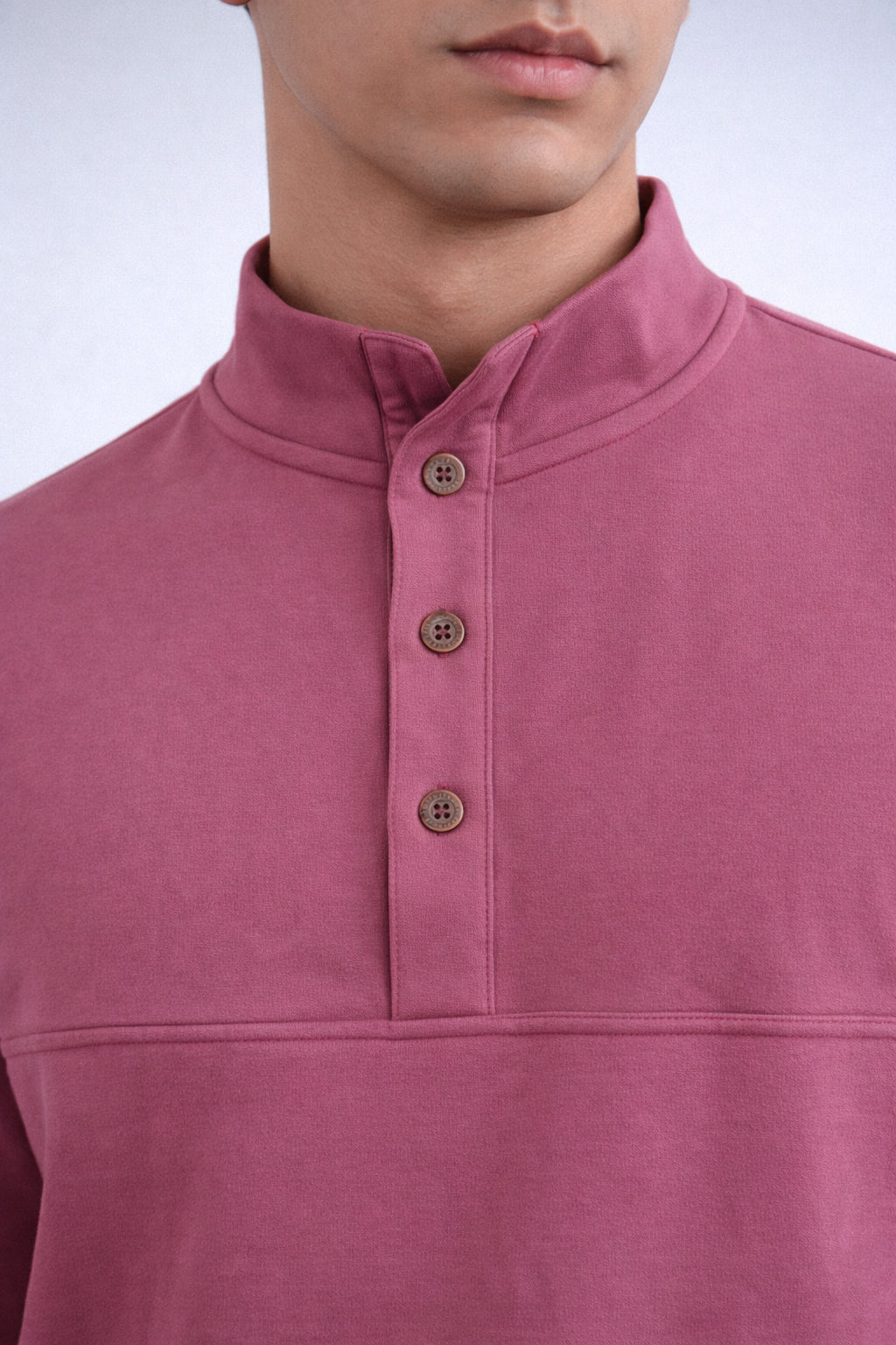 BUTTON UP MOCK NECK 002766-PRP