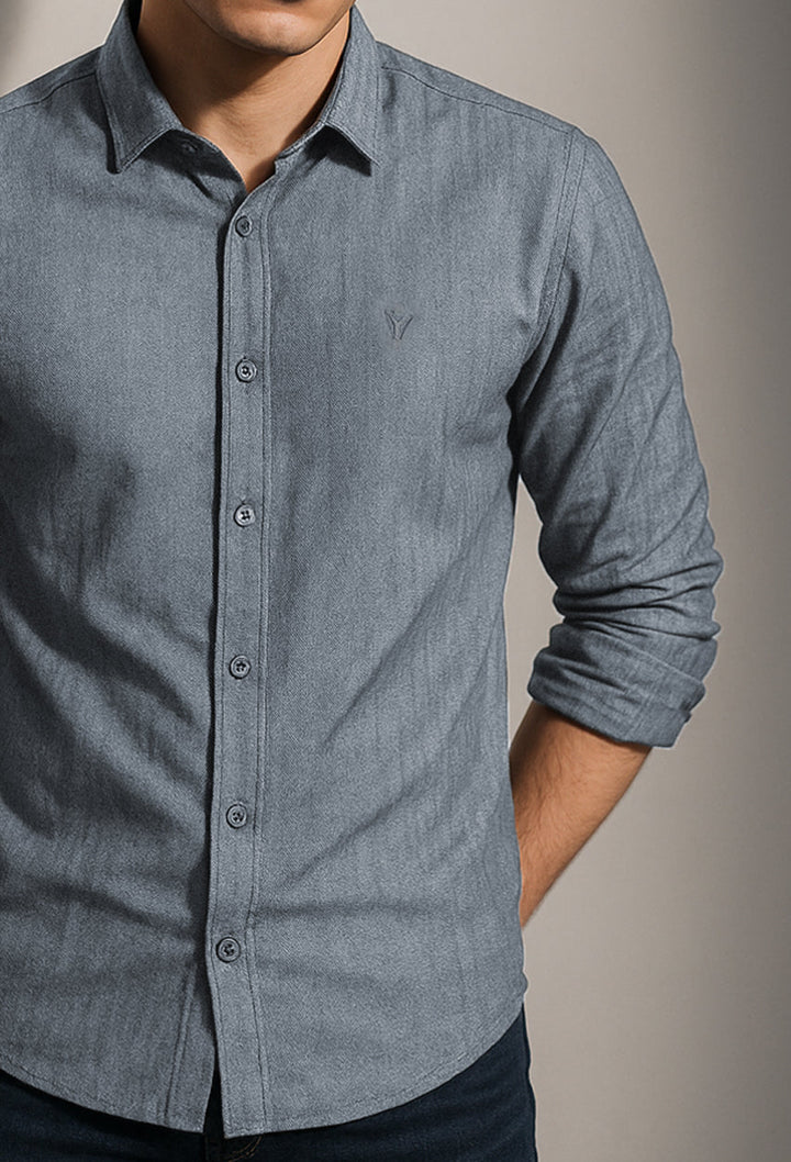 Daily Wear Linen Logo Embroidered Shirt