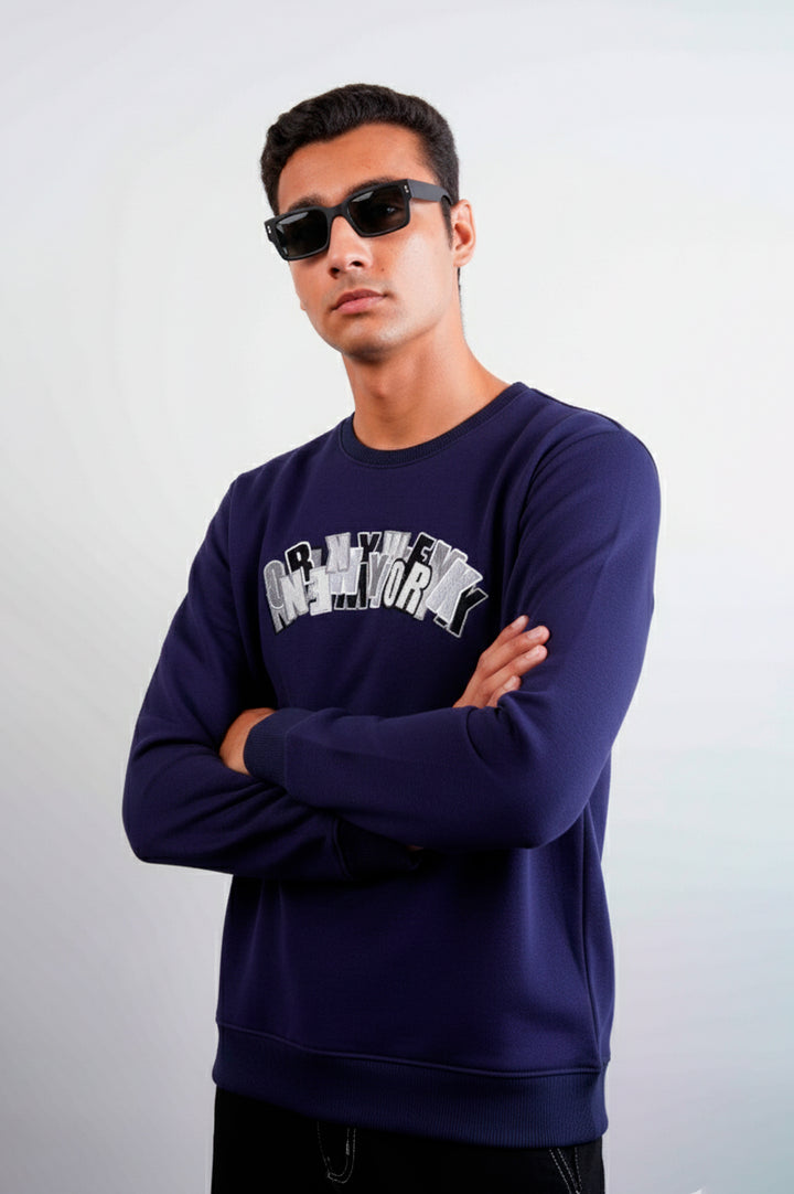 Embroidered CREW NECK SWEATSHIRT