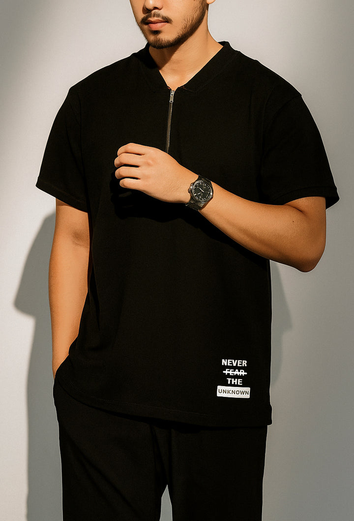 Printed Rib Polo Shirt