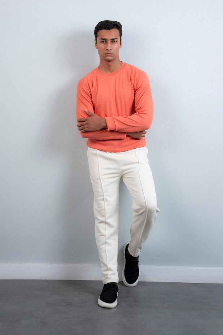 Raglan Sleeves Ribbed Sweat