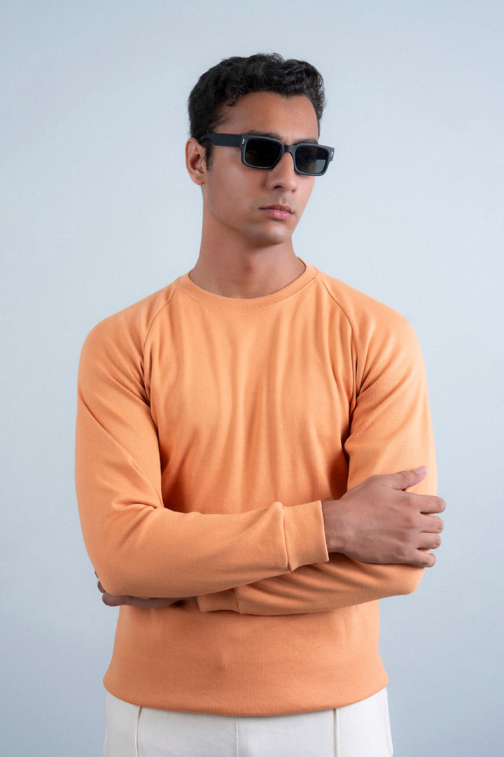 Raglan Sleeves Ribbed Sweat