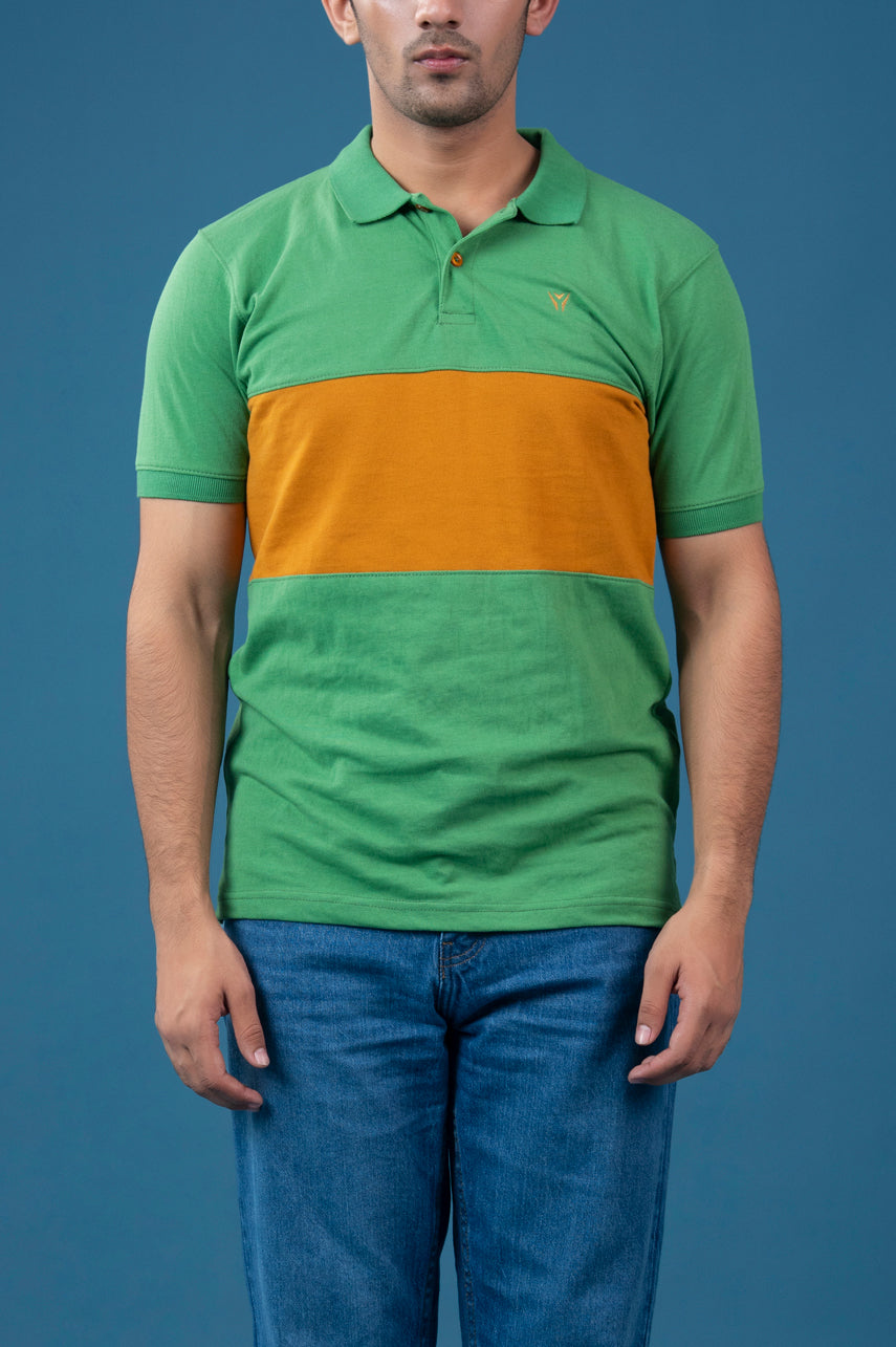 Panel Pique Polo Shirt