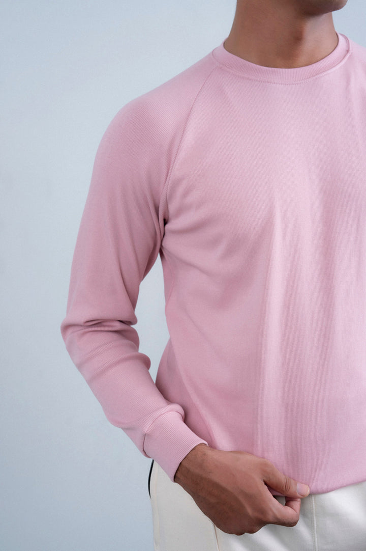 Raglan Sleeves Ribbed Sweat