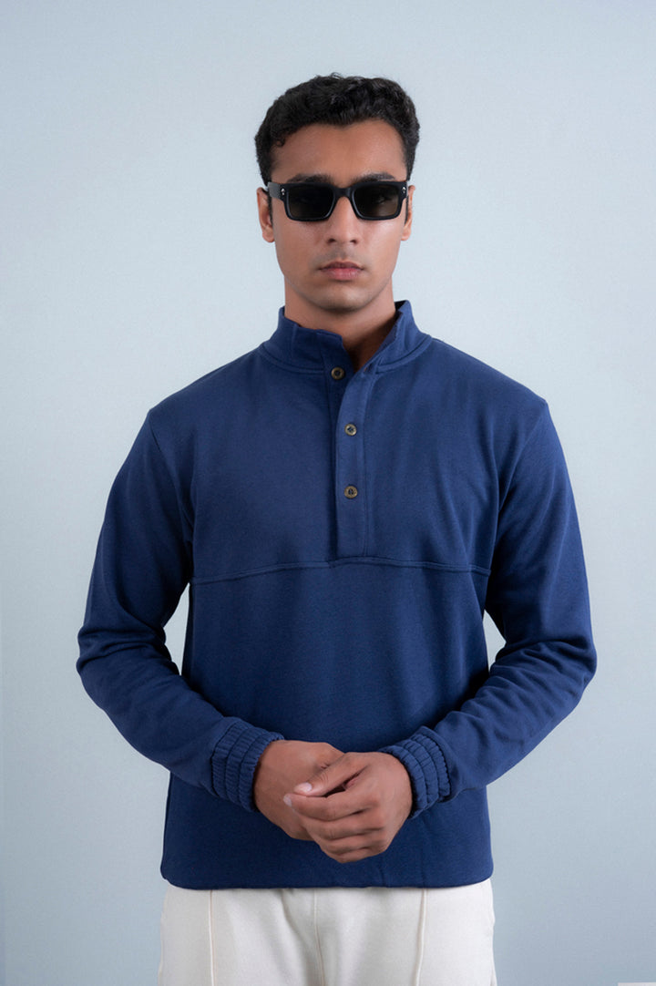 Button Up Mock Neck