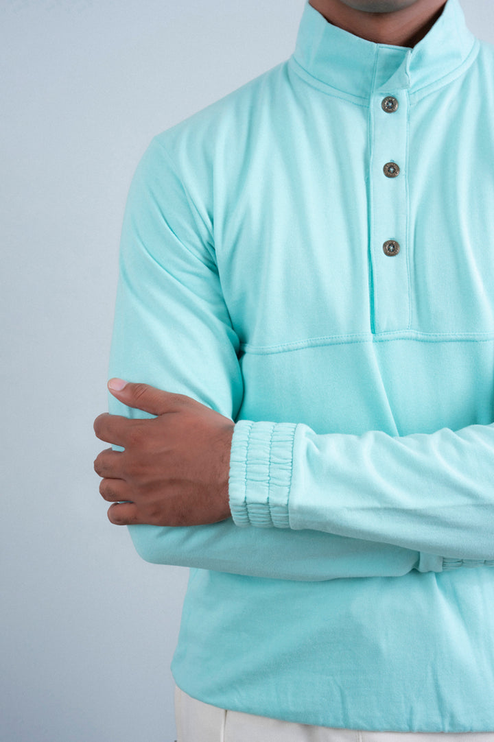 Button Up Mock Neck Upper
