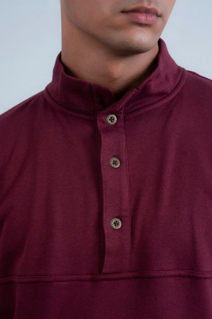 Button Up Mock Neck Upper