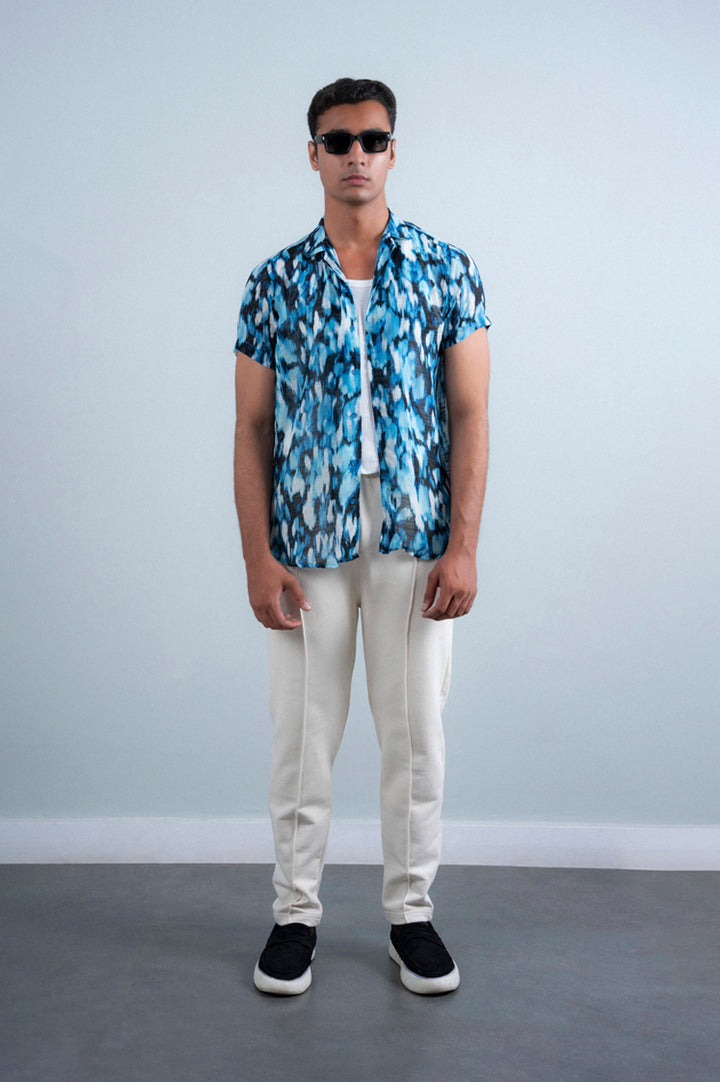 Cuban Collar Printed Shirt