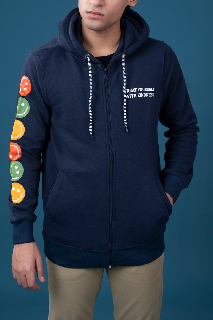 Navy “Be Kind” Zip-Up Hoodie