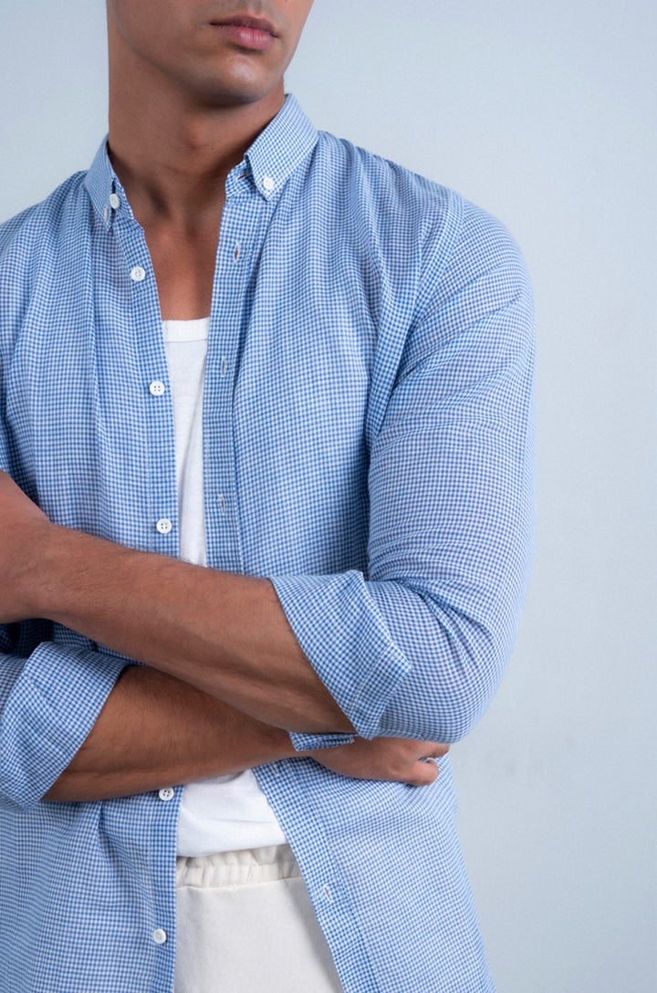 Micro Check Cotton Shirt