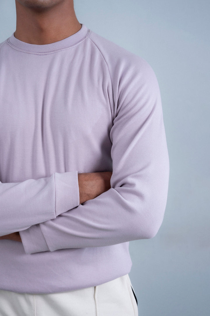 Raglan Sleeves Ribbed Sweat