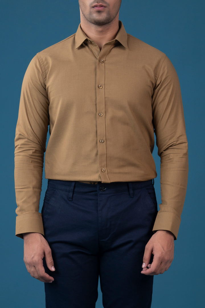 Camel Brown Semi Formal Shirt