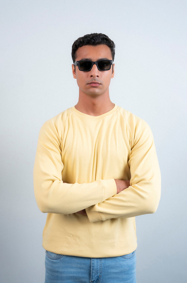 Raglan Sleeves Ribbed Sweat