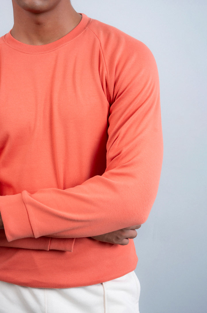 Raglan Sleeves Ribbed Sweat