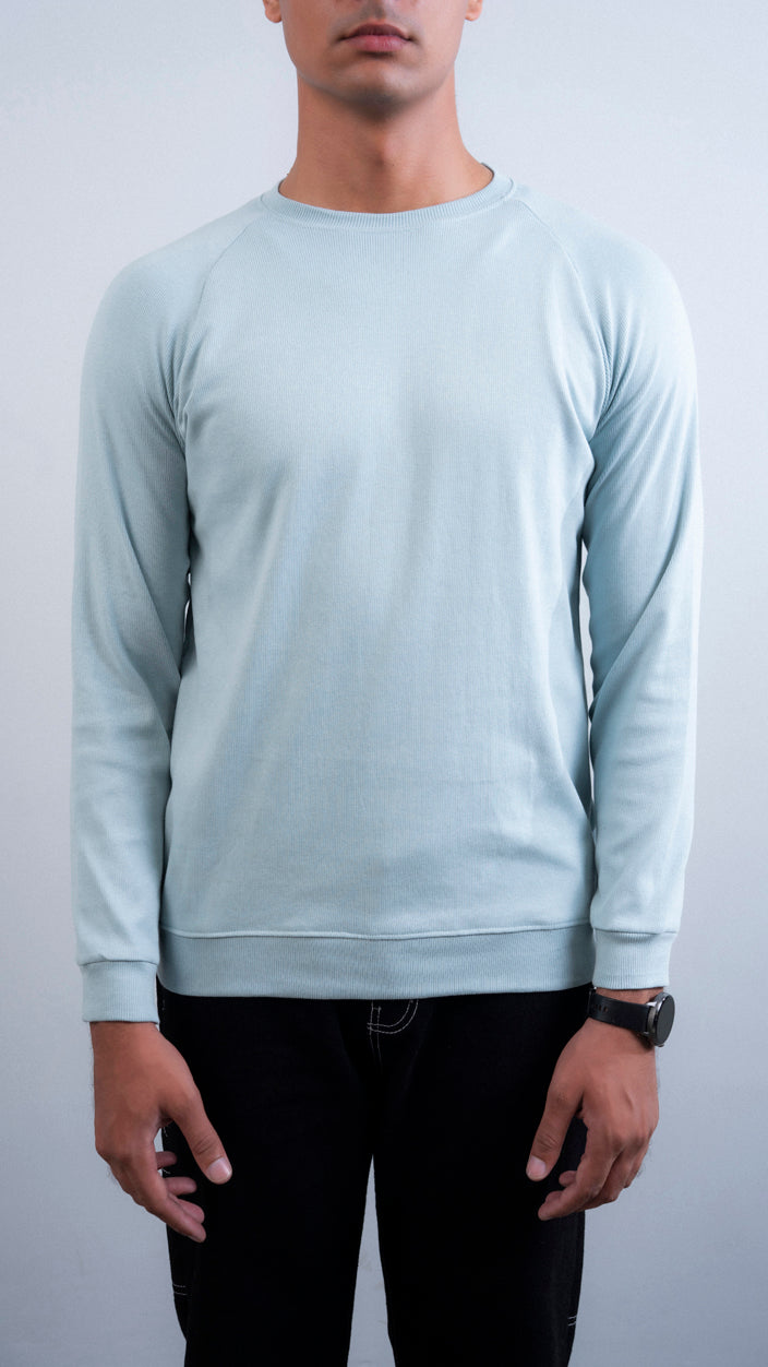Raglan Sleeves Ribbed Sweat