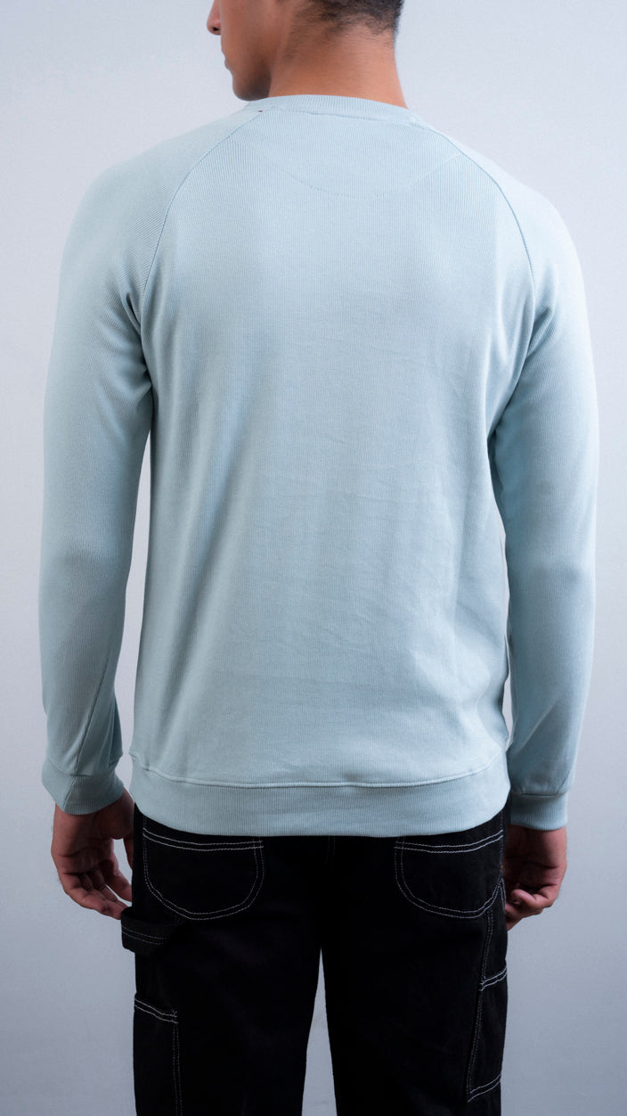 Raglan Sleeves Ribbed Sweat
