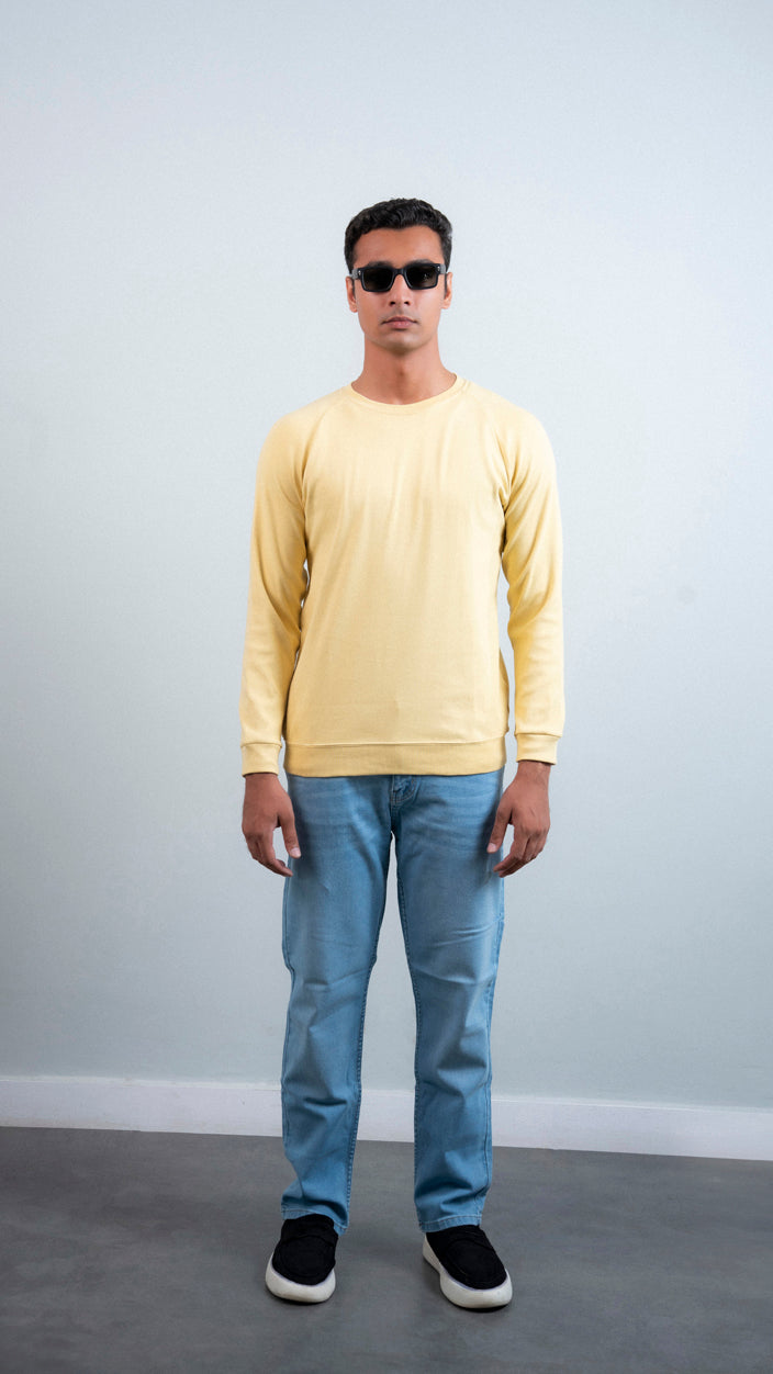 Raglan Sleeves Ribbed Sweat
