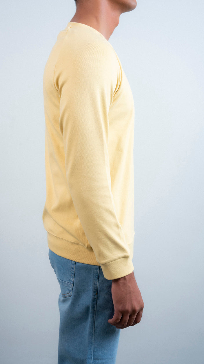 Raglan Sleeves Ribbed Sweat
