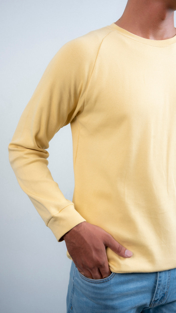 Raglan Sleeves Ribbed Sweat