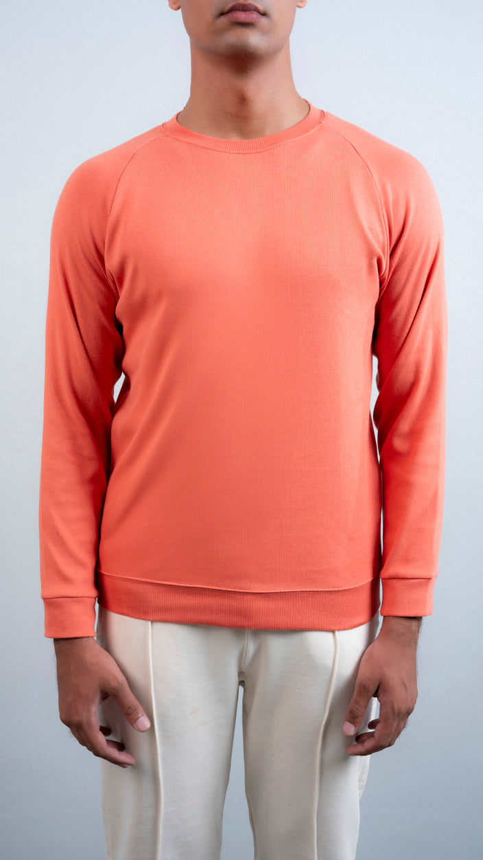 Raglan Sleeves Ribbed Sweat