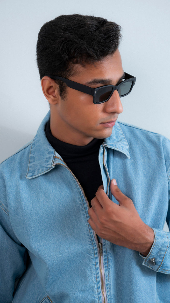Boxy Zipper Denim Jacket