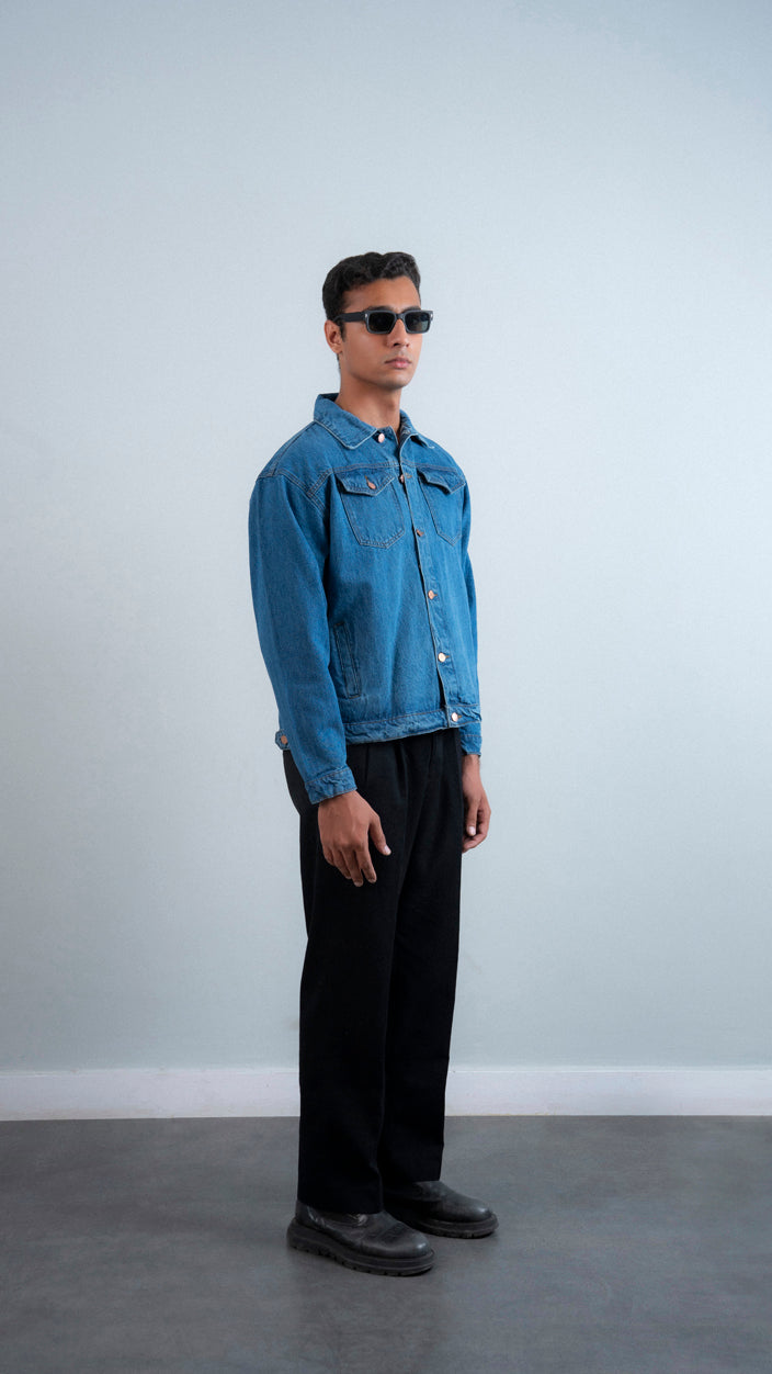 Boxy Button Up Denim Jacket