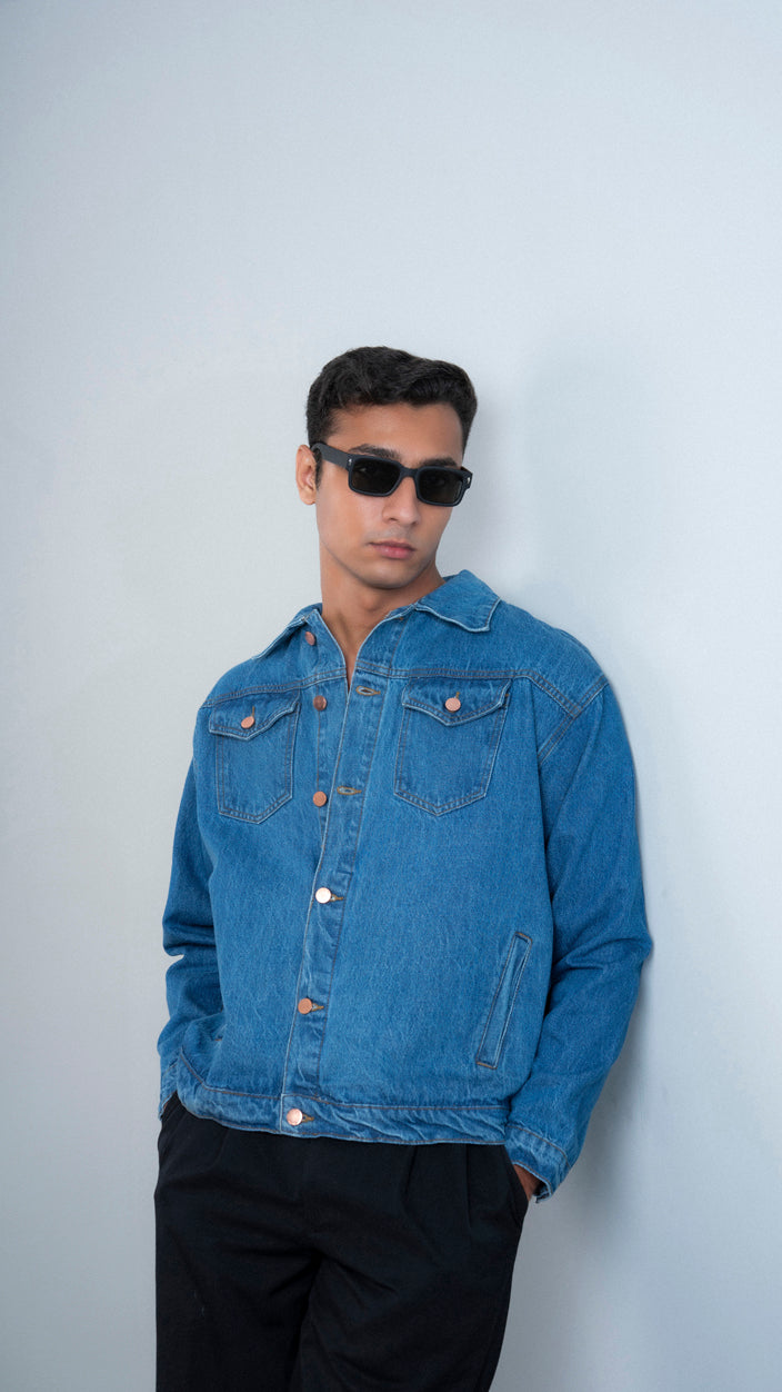Boxy Button Up Denim Jacket