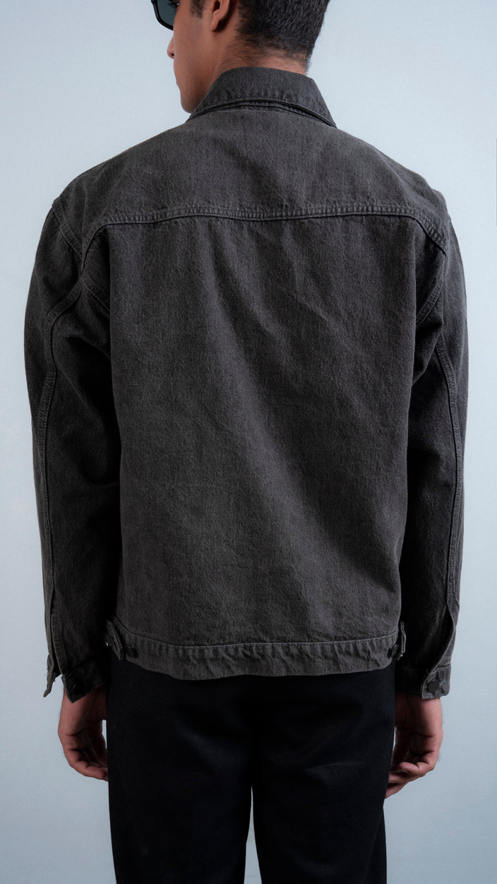Boxy Zipper Denim Jacket