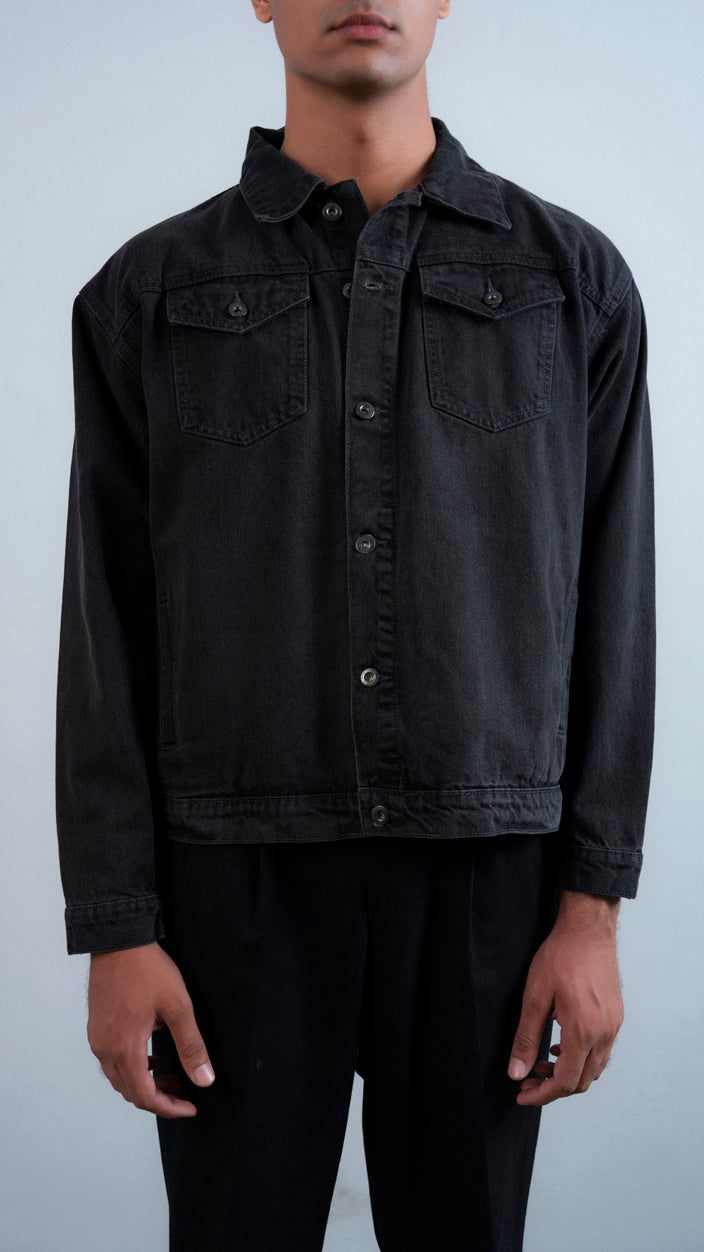 Boxy Button Up Denim Jacket