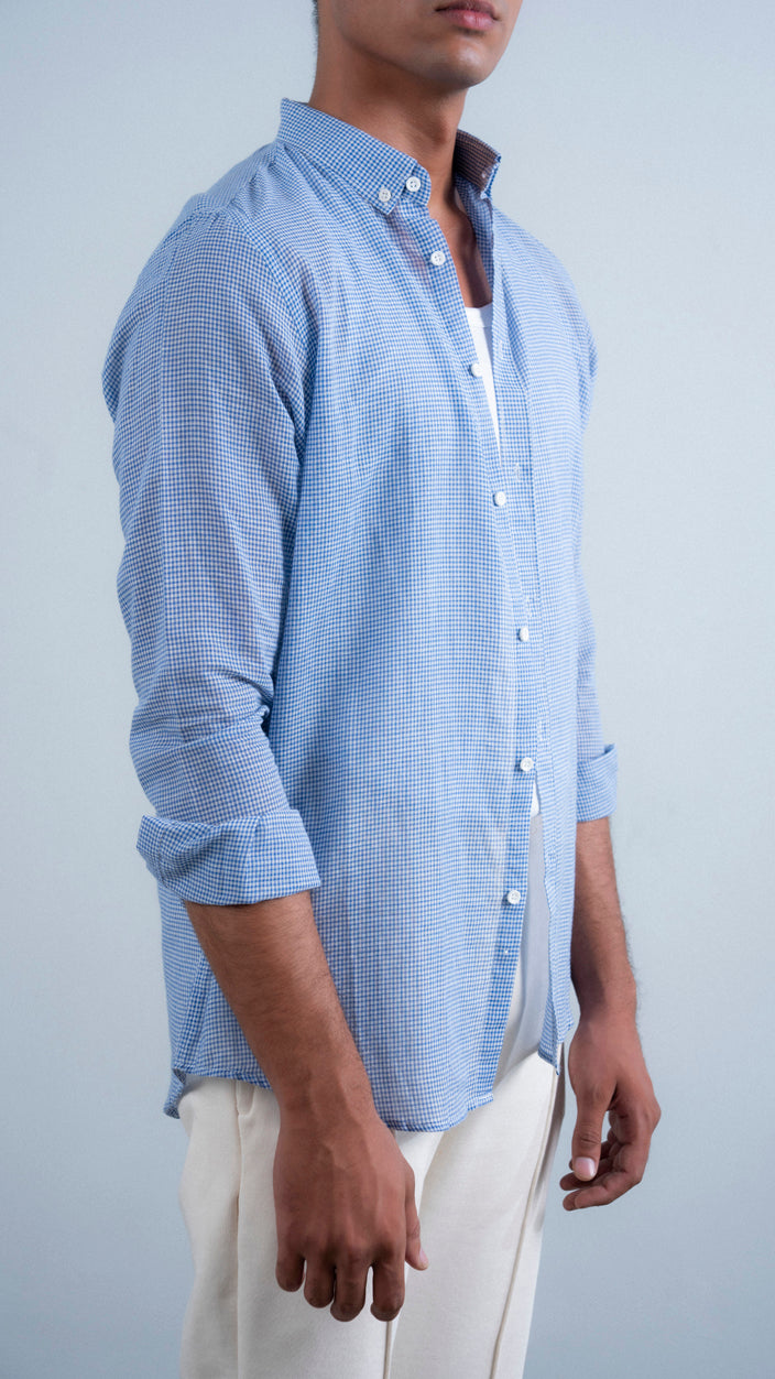 Micro Check Cotton Shirt