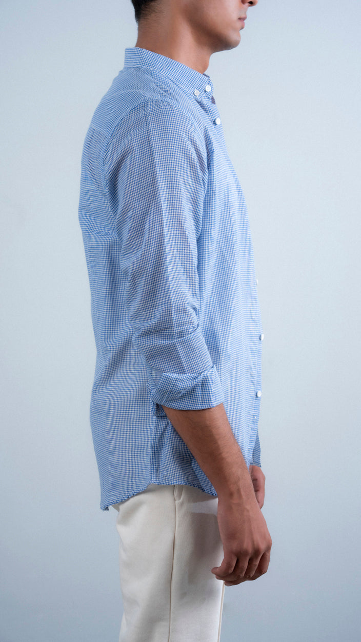 Micro Check Cotton Shirt