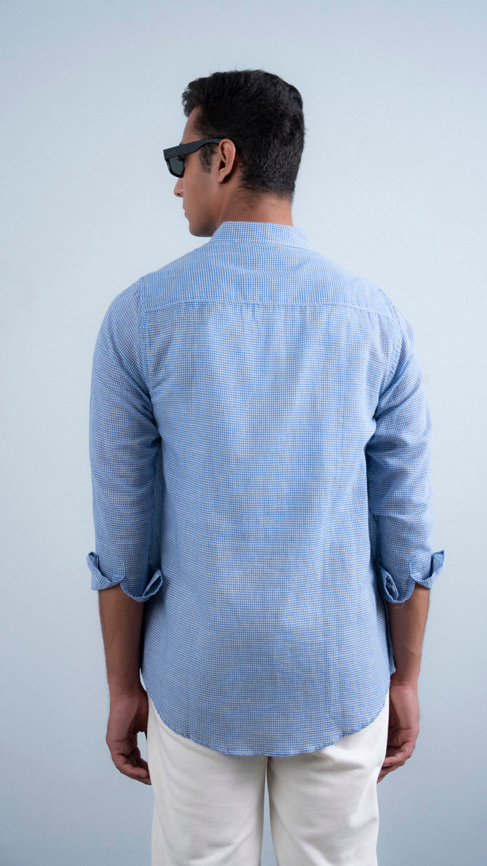 Micro Check Cotton Shirt