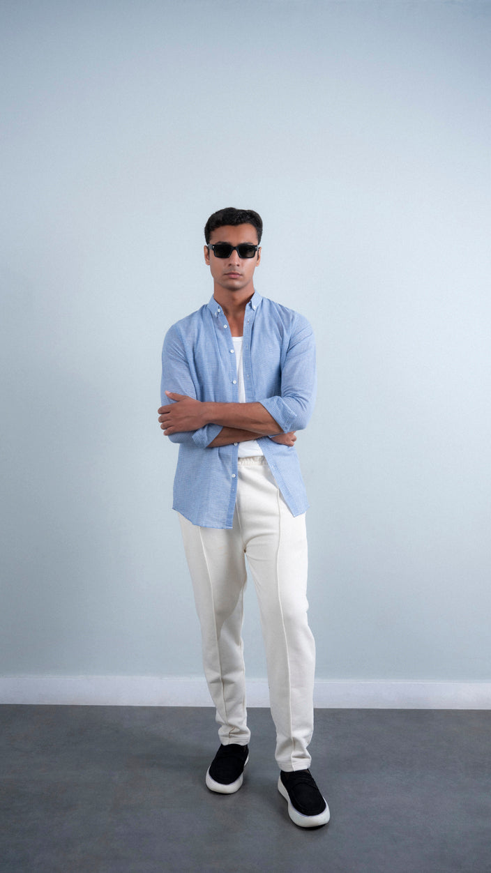 Micro Check Cotton Shirt