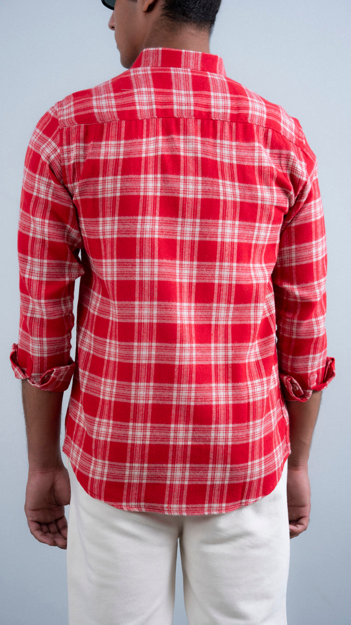 Crimson Plaid Flannel Shirt