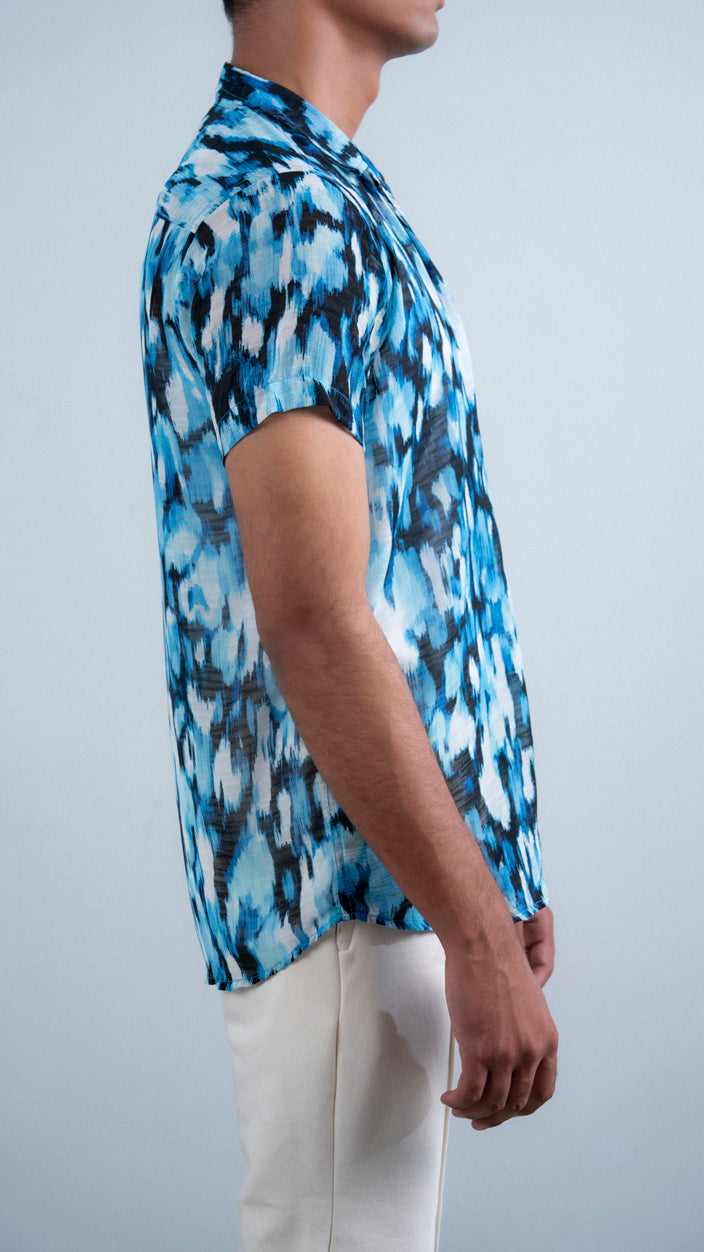 Cuban Collar Printed Shirt