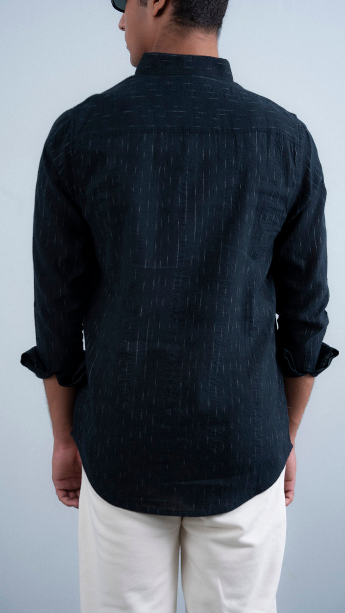 Melange Weaved Button Down Shirt