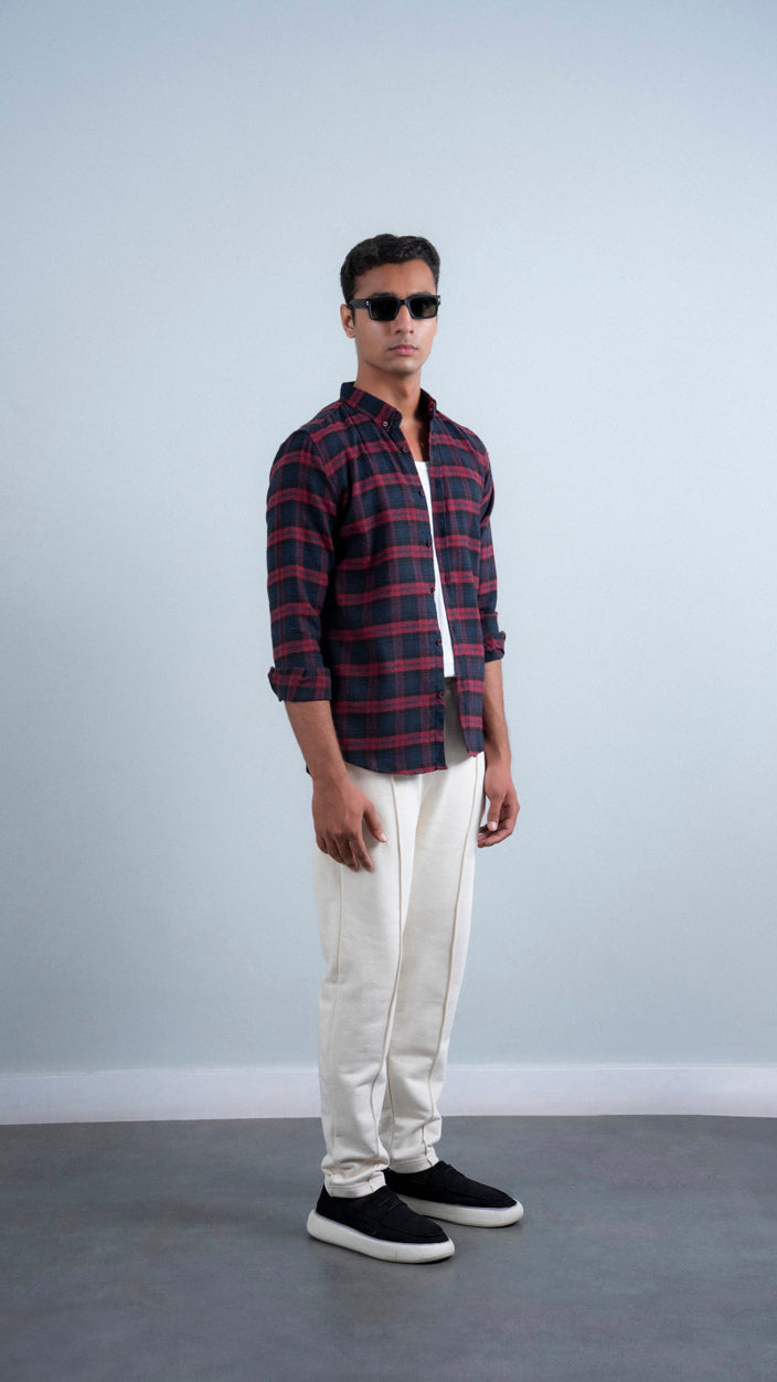 Midnight Red Flannel Shirt