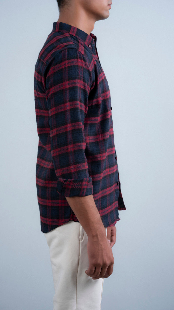 Midnight Red Flannel Shirt
