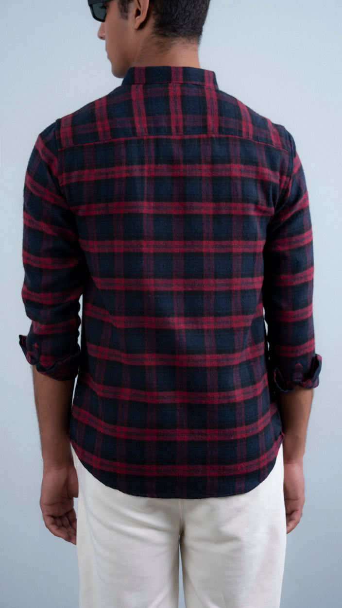 Midnight Red Flannel Shirt