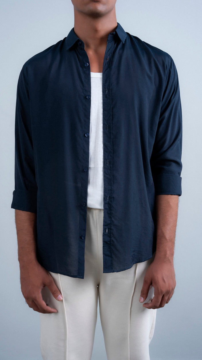 French Collar Linen Shirt