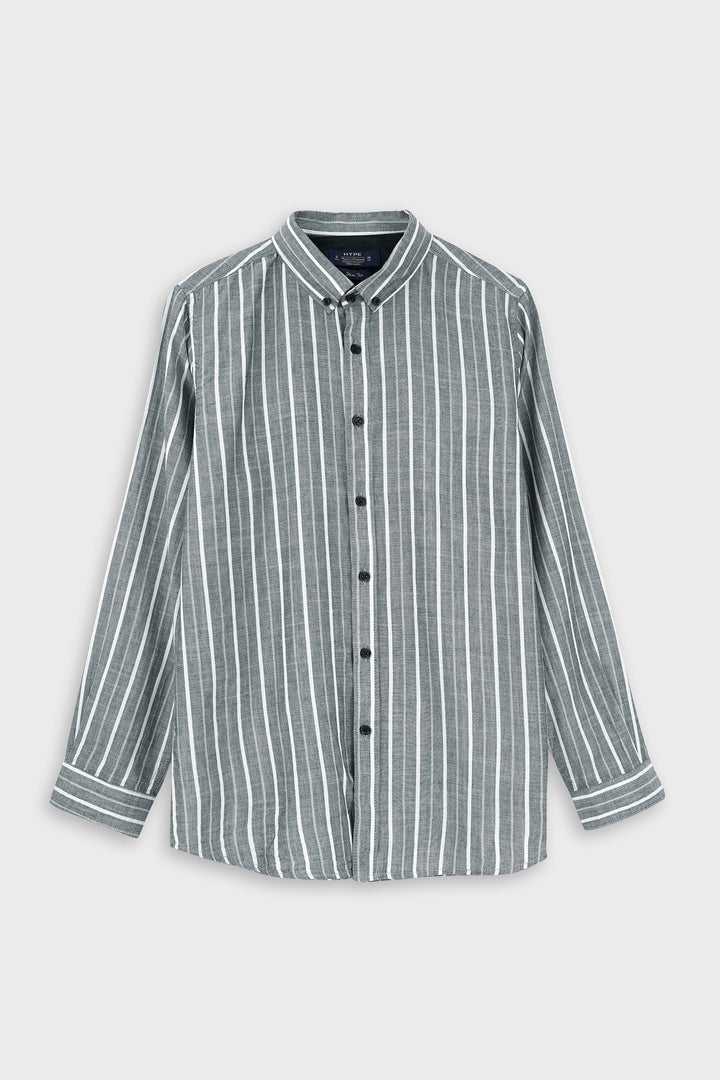 Stripes Weaved Button Down Shirt