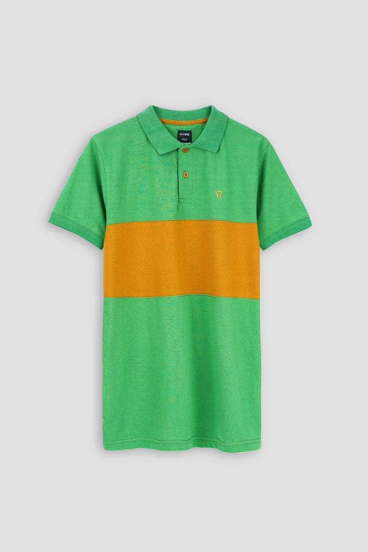 Panel Pique Polo Shirt