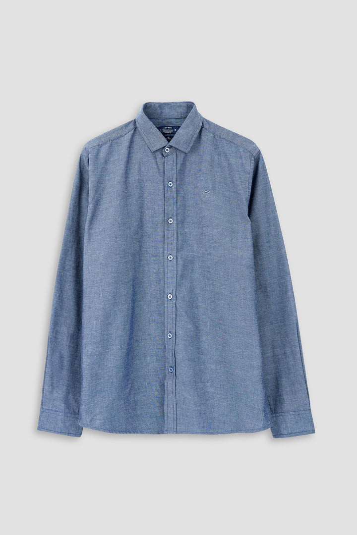 Daily Wear Linen Logo Embroidered Shirt-3
