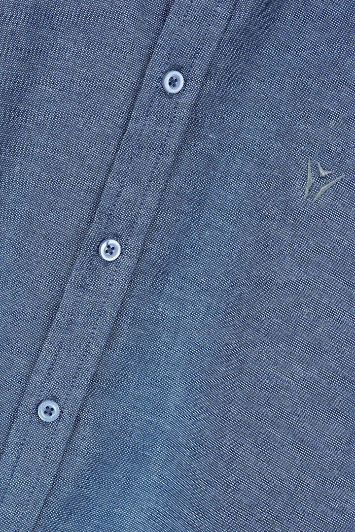 Daily Wear Linen Logo Embroidered Shirt-3