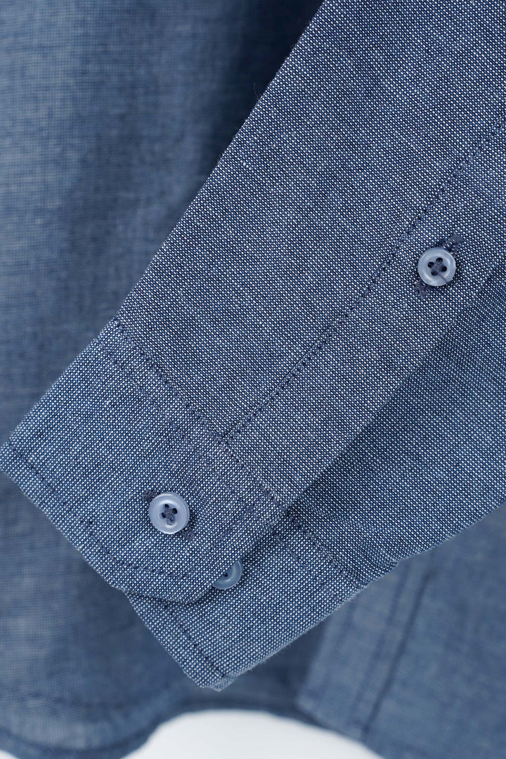 Daily Wear Linen Logo Embroidered Shirt-3