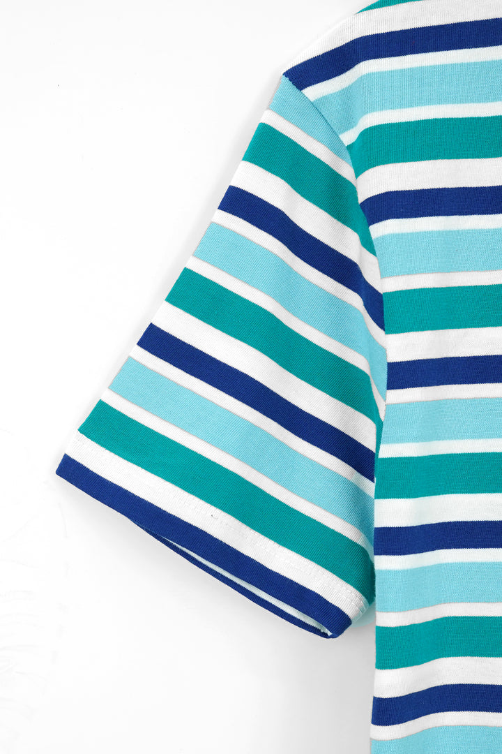 Soft Cotton Graphic Stripes T-Shirt